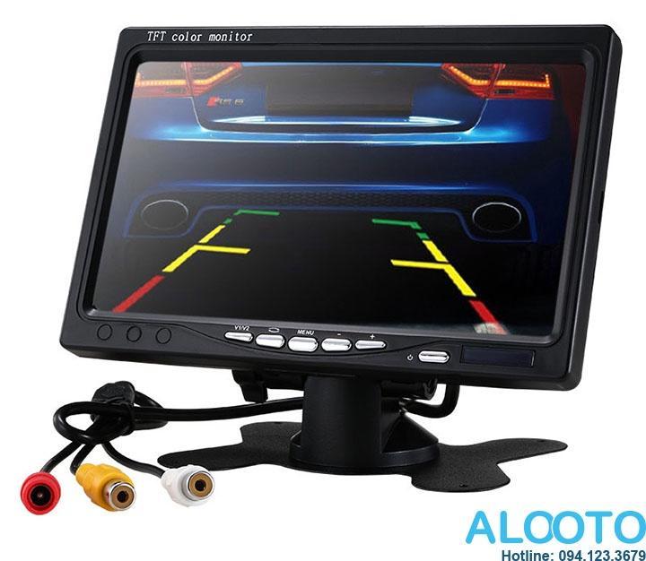 Màn hình ô tô, màn hình taplo 7 inchs, Màn hình hiển thị camera loại 7 inchs có 2 cổng AV , ngồn điện 12/24V, cho hình ảnh camera sắc nét