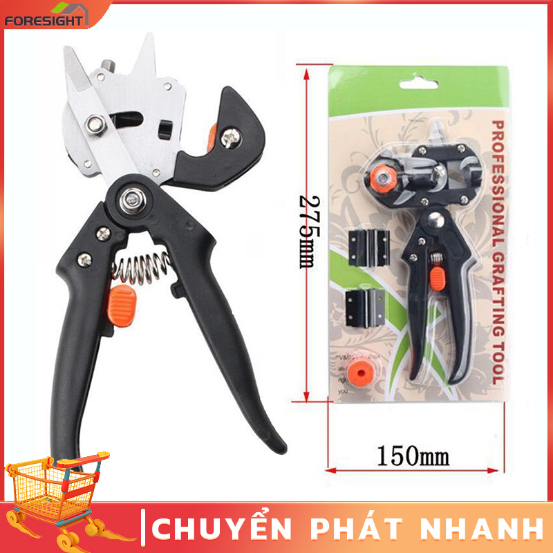 Kéo ghép cành, chiết cành, ghép cành, tỉa cành cây chuyên dụng- tặng kèm 2 lưỡi cắt và trụ đỡ.