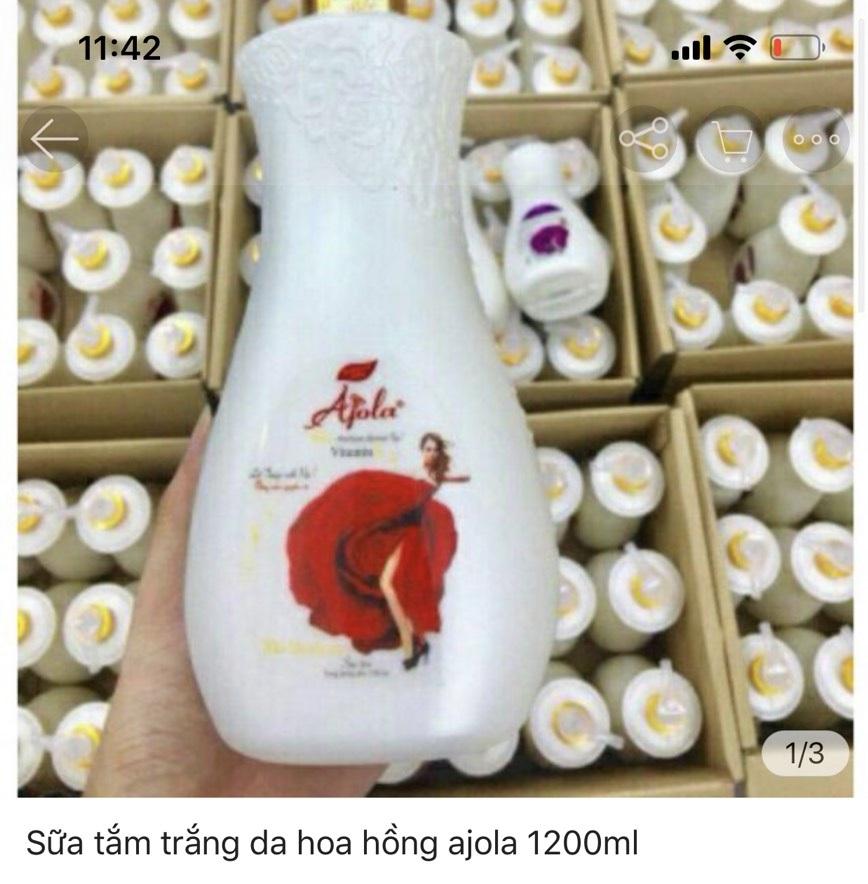 [HCM]Sữa tắm bình hoa Ajola 1200ml
