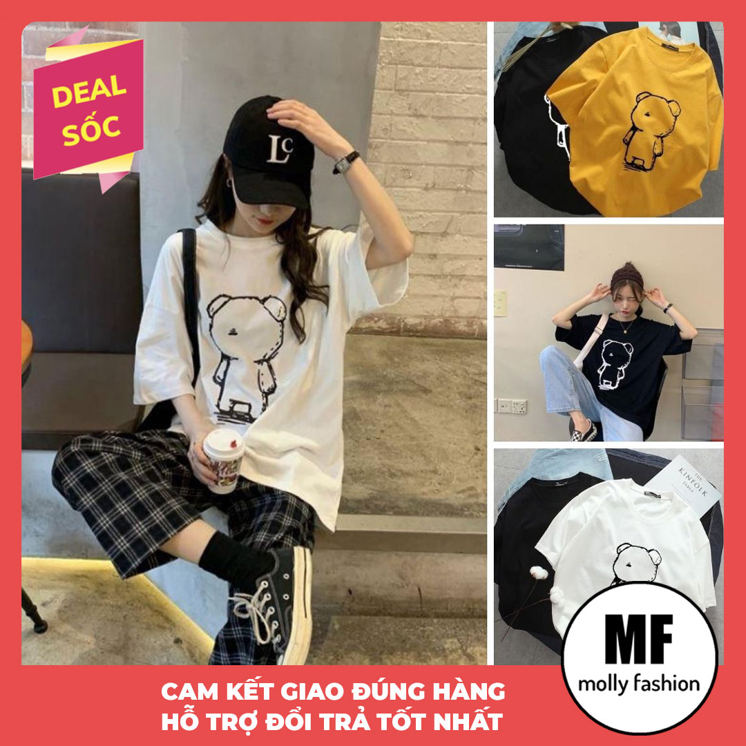 >> BÁO GIÁ ÁO THUN NAM FORM RỘNG, ÁO PHÔNG TAY LỠ UNISEX ATL216 - YINXX | Shopee Lazada Sendo Tiki mới nhất 56 Áo thun nữ form rộng tay lỡ Unisex Gấu Teddy Freesize 45 - 70kg Molly Fashion, áo thun nam form rộng tay lỡ, áo phông nữ form rộng ML208