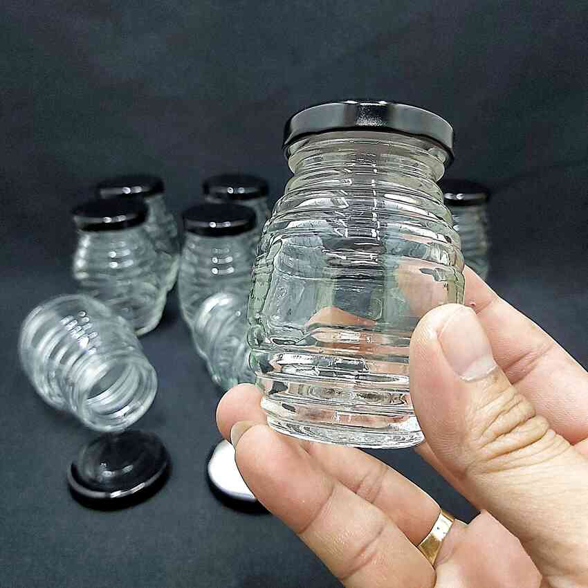 Hũ Làm Sữa Chua Thủy Tinh 100ML (combo 20 cái) con ong  nắp thiếc đen –  Hũ Chưng Yến 100ML - Hủ Yaourt Thủy Tinh - Hũ Gia Vị