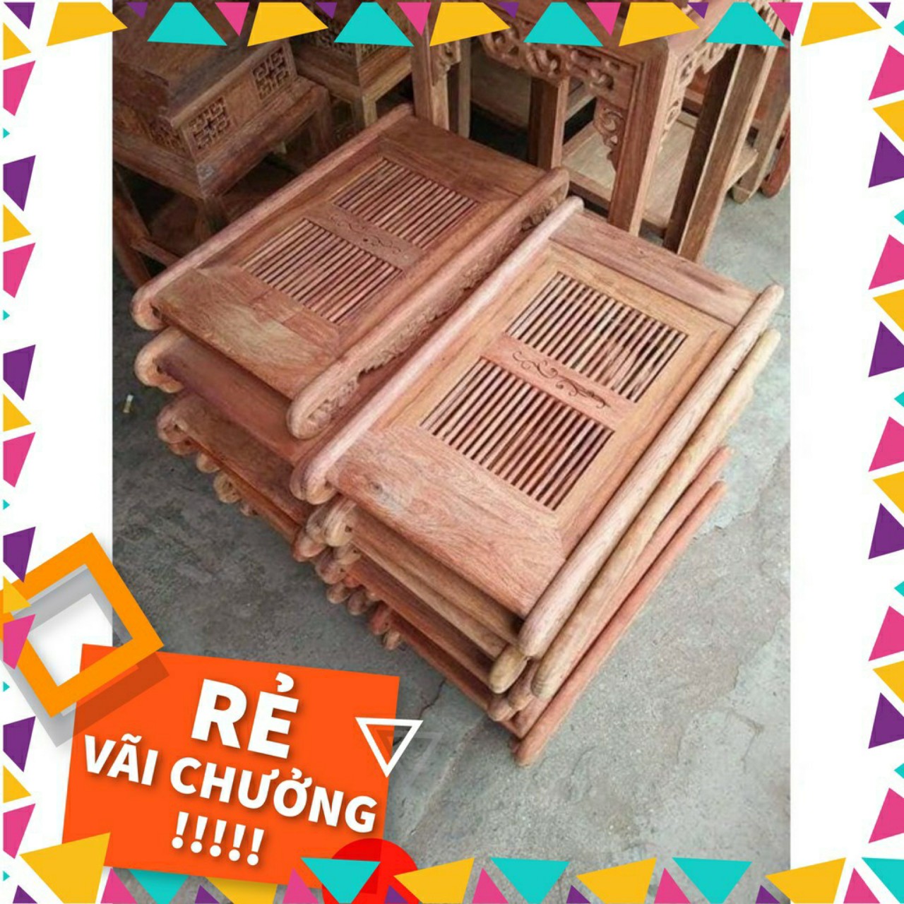 Khay trà cuốn mặt lan,gỗ hương đỏ ,KT 45*30*8 cm