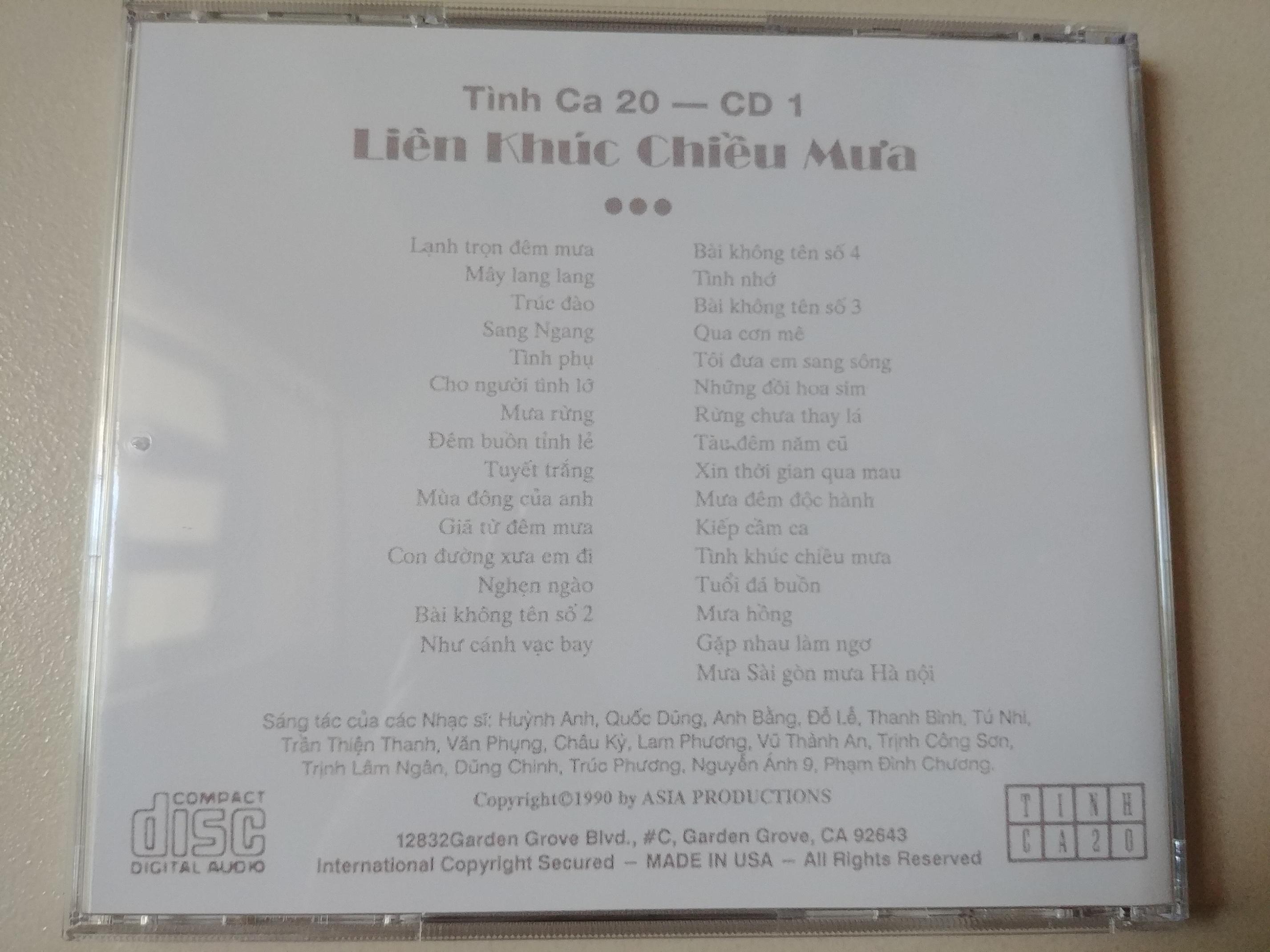 CD Liên Khúc Chiều Mưa
