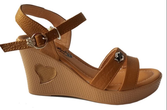 Giày Nữ Sandal Đế Xuồng Da Bò BIGBEN DS25