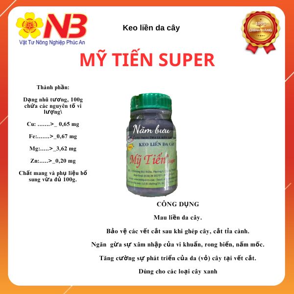 Keo liền da cây nâu mỹ tiến- super- 100gr- năm bưu