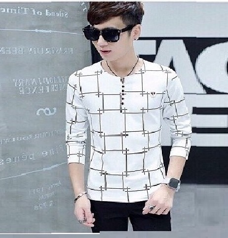 Áo thun tay dài kẻ ô vuông D230