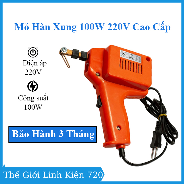 Mỏ hàn xung bách khoa 100w 220v loại tốt, mỏ hàn chì, hàn thiếc điện tử 860g, bảo hành 3 tháng