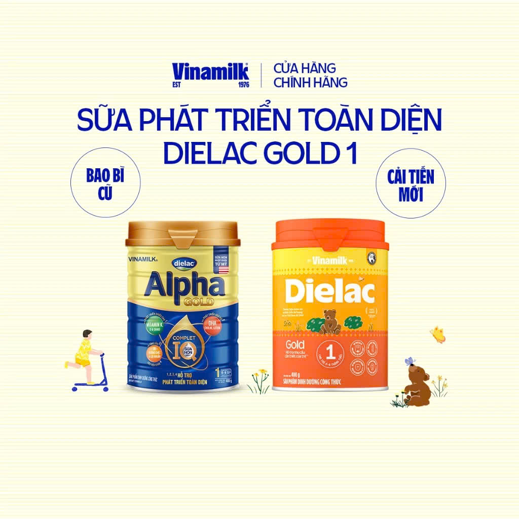 (Mẫu Mới Có Tích Điểm) Sữa Bột Vinamilk Dielac Gold 1 400g.