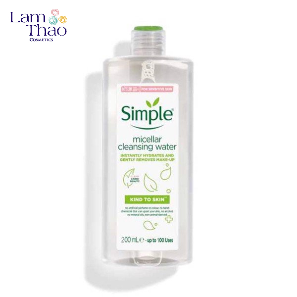 Nước Tẩy Trang Simple Kind To Skin Micellar Cleansing Water 200ml nhập khẩu