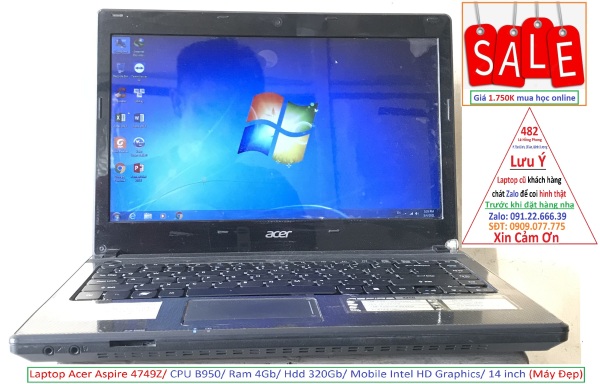 Bảng giá Laptop Acer Aspire 4749Z/ CPU B950/ Ram 4Gb/ Hdd 320Gb/ Mobile Intel HD Graphics/ 14 inch (Máy Đẹp) Phong Vũ