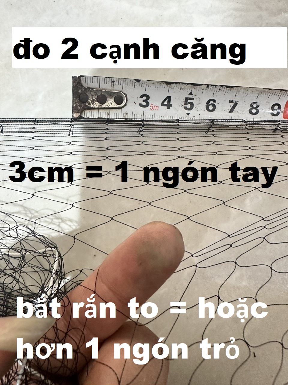 lưới bẫy rắn , lưới bắt rắn , lưới dù 3cm và 4cm