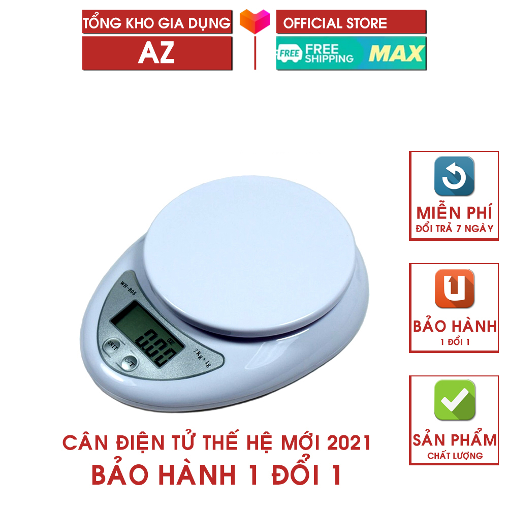 Cân Điện Tử Nhà Bếp Mini Electronic Kitchen Scale Cân Thực Phẩm 5Kg – 1G ( CÂN MỎ TRÒN)