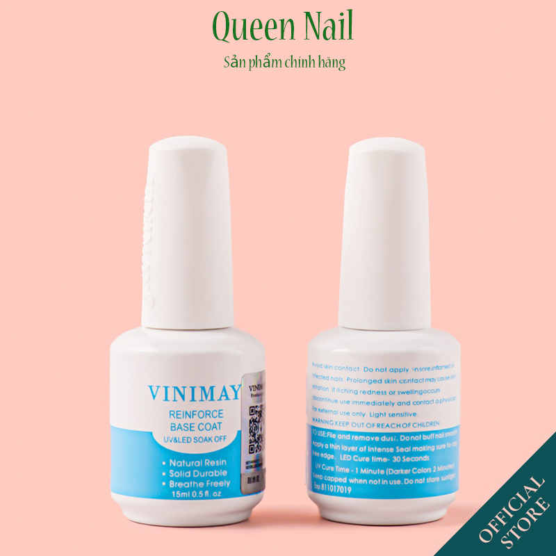 Sơn gel Vinimay ( Base, Top, Cứng móng, Top kim cương, Phá gel, Top lì, Kiềm dầu ) Hàng chính hãng 15ml