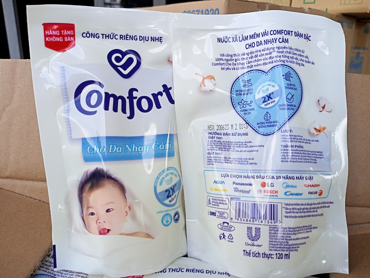 Combo 5 bịch Nước xả vải Comfort 120ml = 600ml