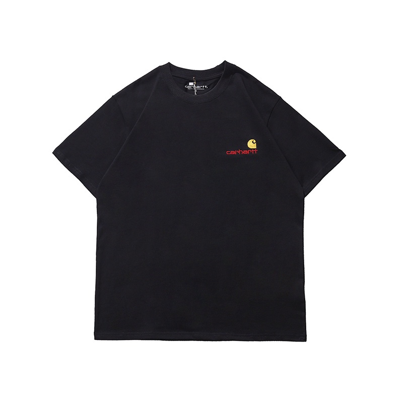 Áo thun cotton tay ngắn thêu họa tiết carhartt cổ điển thời trang dành cho cặp đôi luck