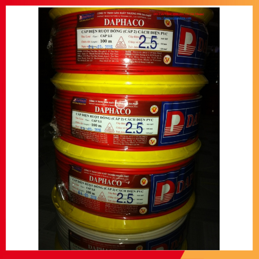 DÂY ĐIỆN ĐƠN DAPHACO 1.5/2.0/2.5 - 100 MÉT