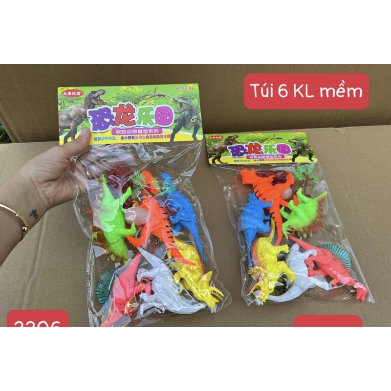 Túi khủng long 6 con nhựa dẻo