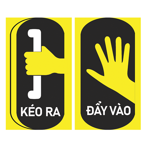(1 bộ 2 tấm) Decal dán cửa kính chỉ dẫn mở cửa PULL - PUSH (KÉO - ĐẨY)