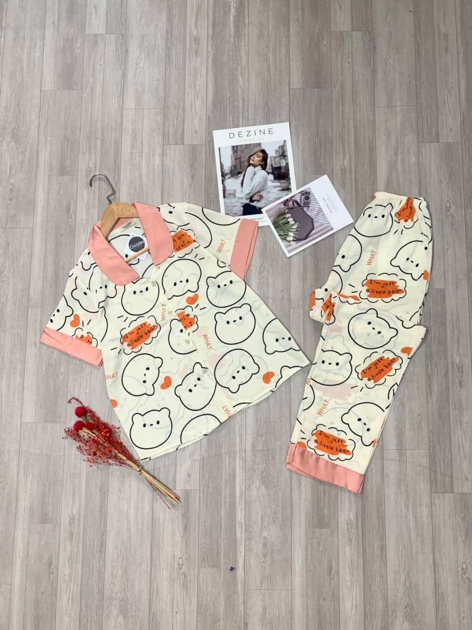 Pijama lụa mango tay dài 40-62kg