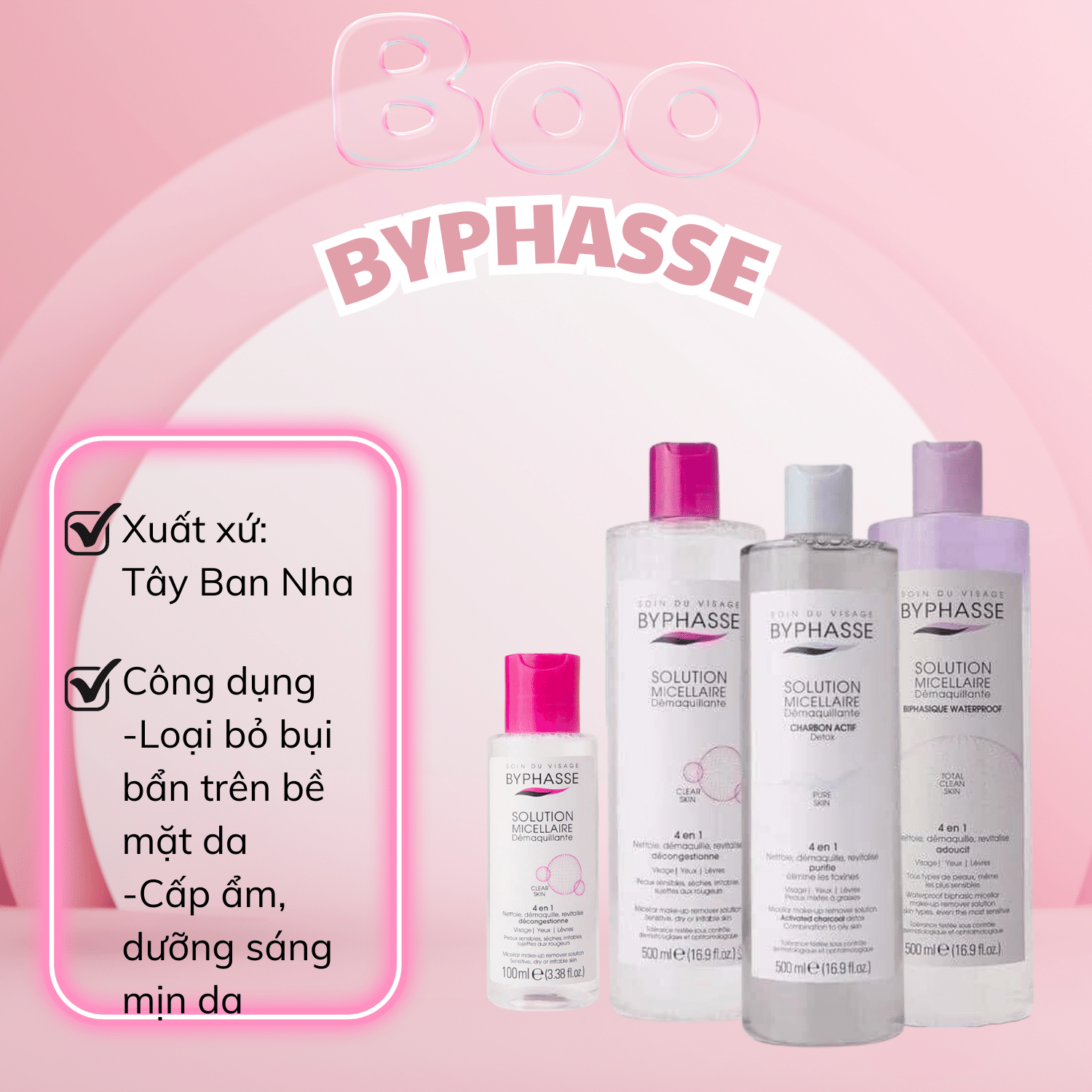 Nước Tẩy Trang Dành Cho Mọi Loại Da Byphasse Solution Micellaire 500ml