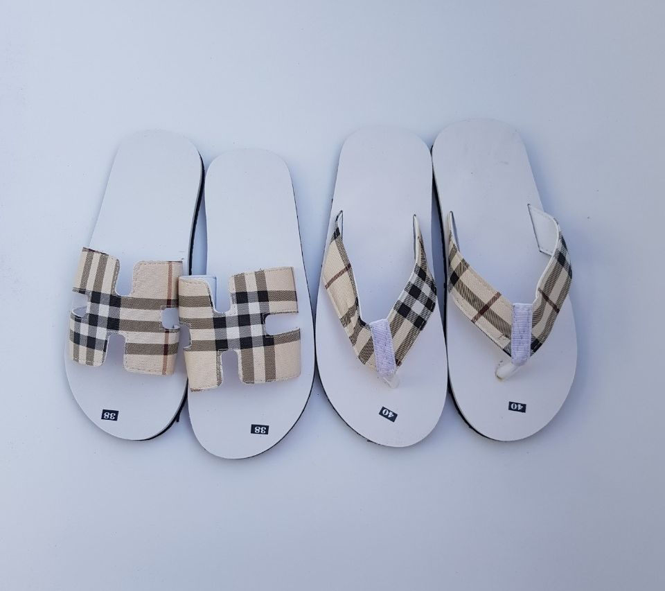Dép cặp nam nữ ( đế trắng quai sọc vàng ) size 35 đến 44
