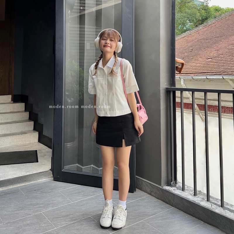 Chân váy xẻ 2 lớp có quần trong Bora