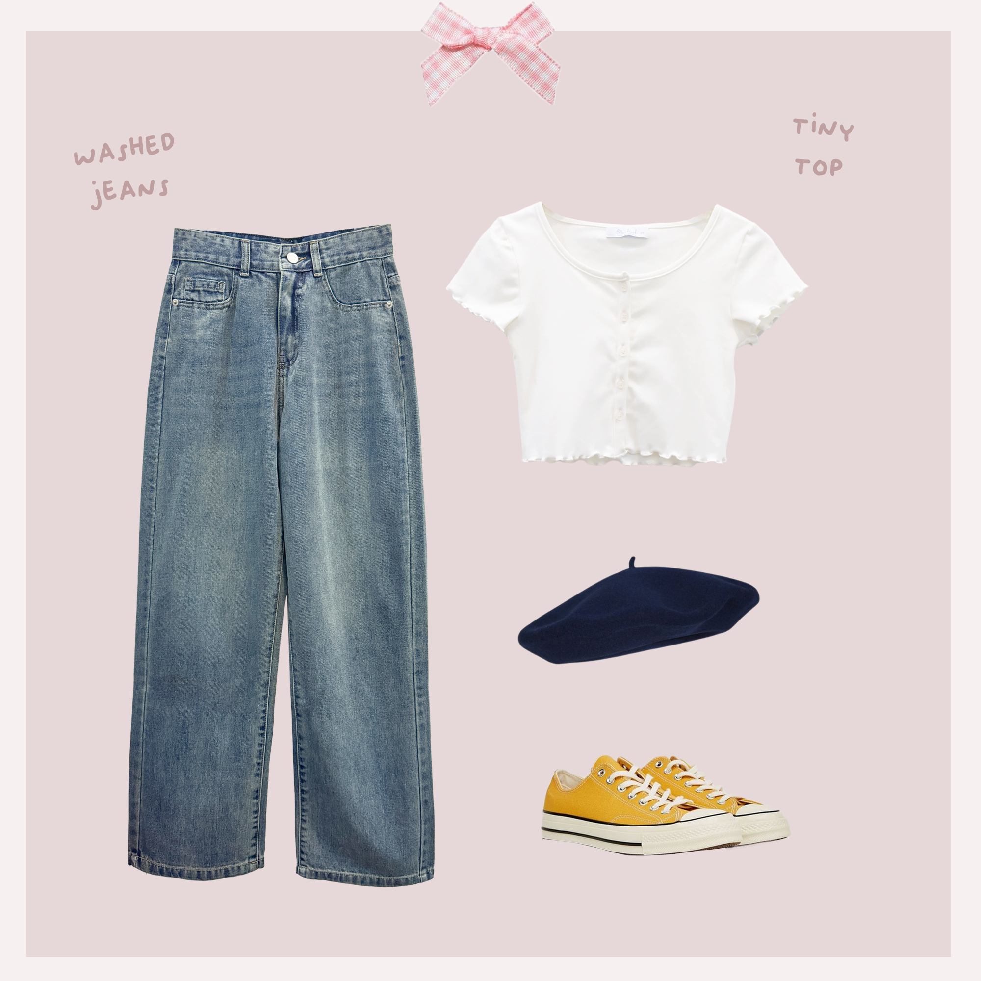 BLEUBIRD Quần denim giặt mài Washed Jeans