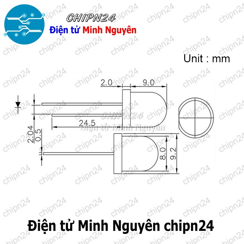 [10 con] (TK3) Led 8mm Vỏ Đục Màu ra Màu (Đỏ/Vàng/Xanh Lá/Dương/Trắng) - [Chọn Loại] - HHH.00194