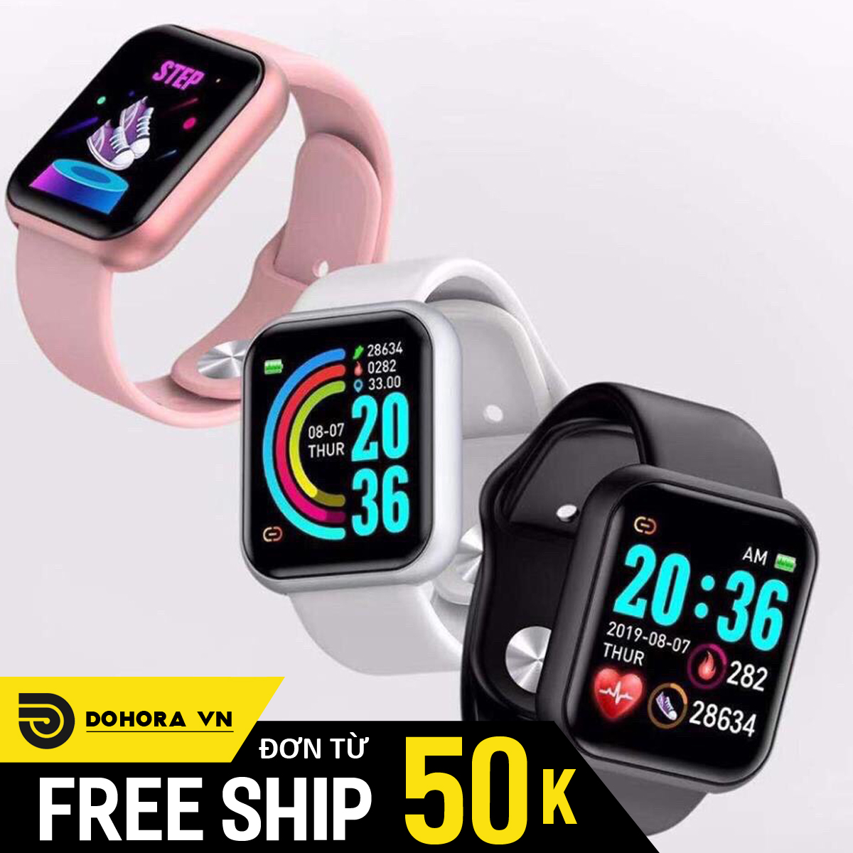 Đồng hồ Smart Watch thông minh Y86 cực hot 2020, Đồng hồ theo dõi sức khỏe tiện lợi, màn hình cảm ứng, dây TPU cực bền