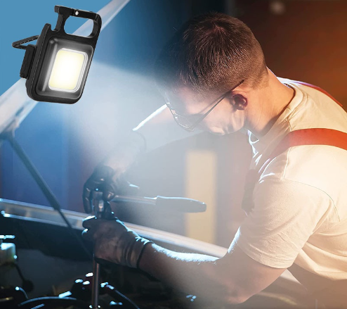Đèn LED COB Mini Có Móc Khóa Đa Năng 3 Chế Độ Sạc Cổng USB