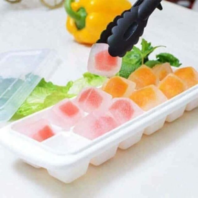 set 2 khay làm đá có nắp
