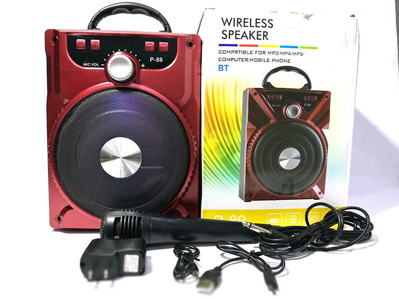 [Tặng Kèm 1 Micro] Loa Bluetooth Di Động Karaoke P.88 Minchan - Loa Kéo Âm Thanh Cực Hay - Loa Mini - Loa Vi Tinh - Loa Máy Tính - Loa Xách Tay P-88 KIOMIC (chọn màu)
