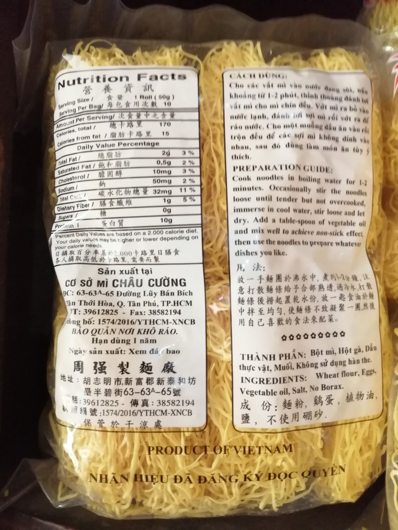 Mì hột gà ( Châu Cường) 500gr