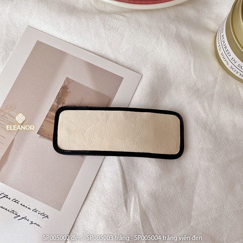 Kẹp tóc nữ Eleanor Accessories kẹp tóc mái nữ bọc da PU trơn basic phụ kiện tóc 5002