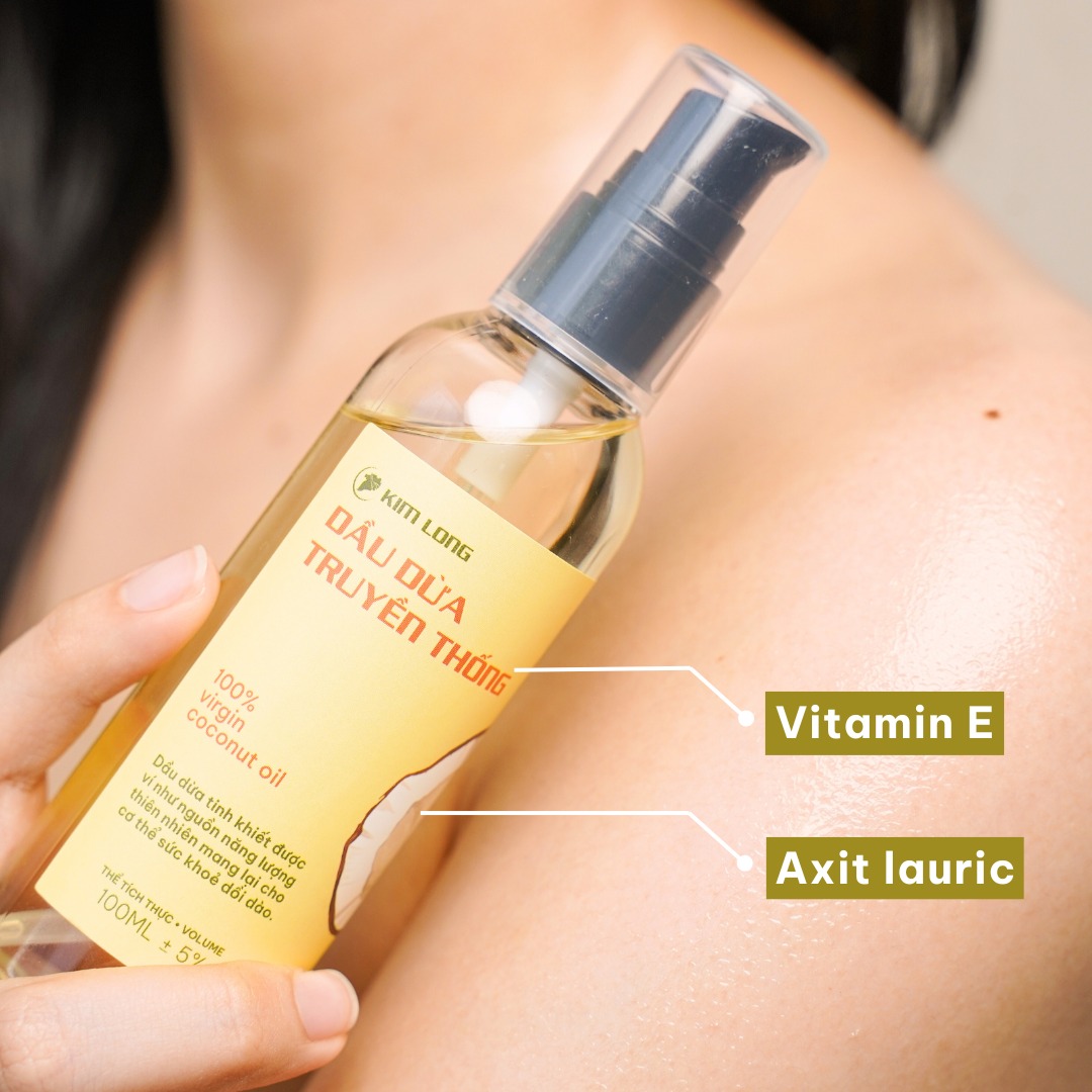 Dầu dừa nguyến chất 100% Bến Tre - Coconut oil extra virgin - Thuần chay
