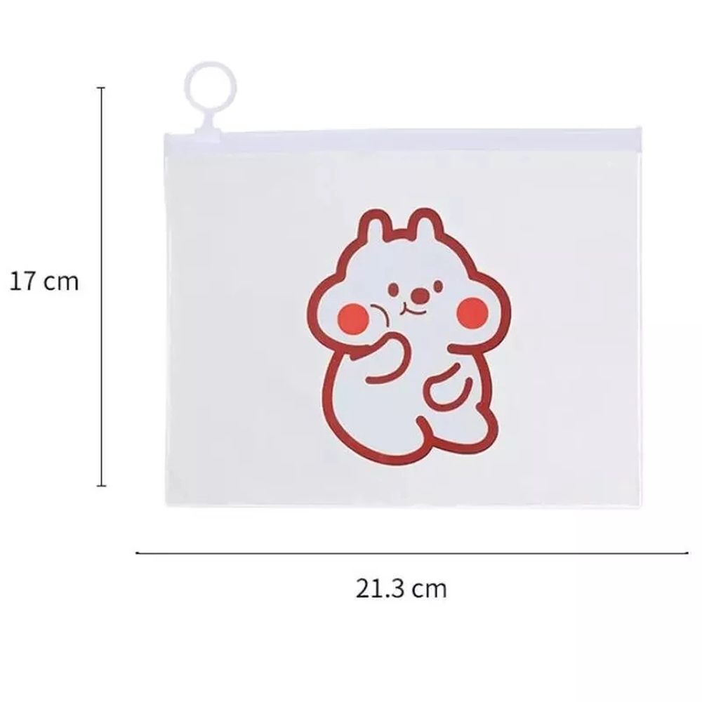 MMLUCK Novelty Cute Rabbit Pen Case Test Paper Folder Transparent Document Bag Learning Stationery Office Supplies File Folder Bear File Bag Pencil Case File Storage Bag