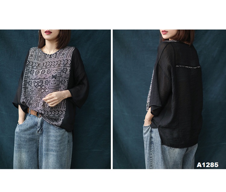 [HCM]A1285-Áo Retro Hoa Văn Ai Cập