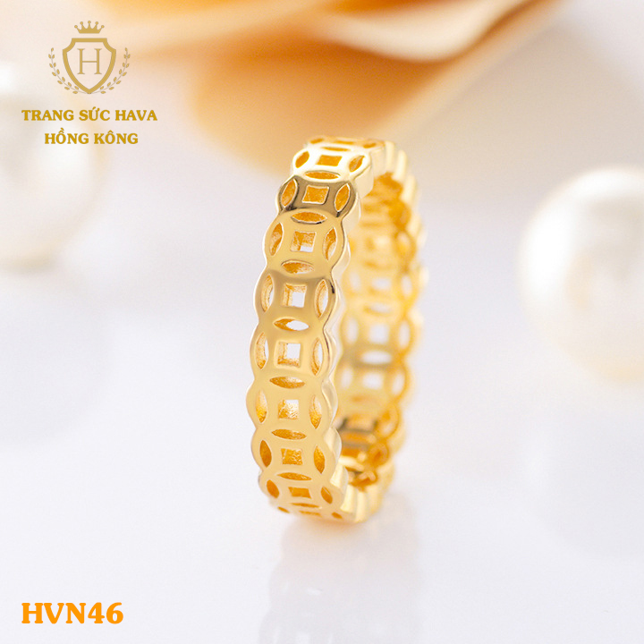 Ring needle male money female fortune lucky fortune titanium plating Gold non 24K high-end (not tarnish Black)-jewelry Hava Hong Kong