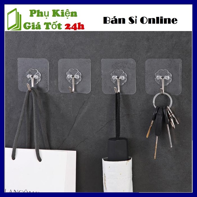 Combo 10 móc treo dán tường trong suốt - sét 10 móc dán tường trong suốt siêu chắc, siêu dính