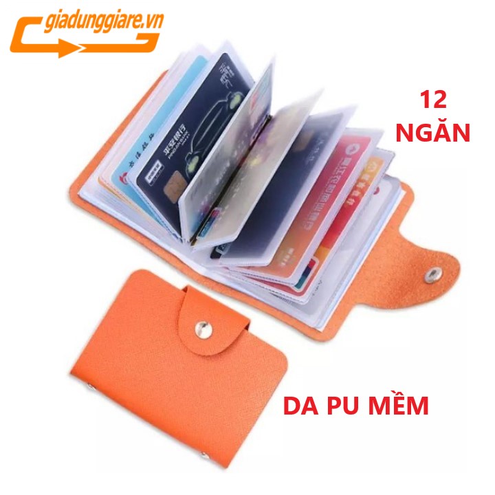 Ví đựng thẻ 12 ngăn, bóp cầm tay đựng thẻ căn cước, thẻ ATM, danh thếp, túi bảo vệ card visit thẻ học sinh bằng lái xe