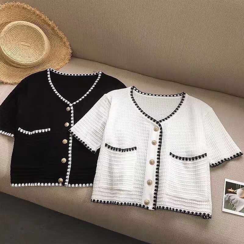 Áo Thun Croptop TAY NGẮN PHỐI VIỀN REN
