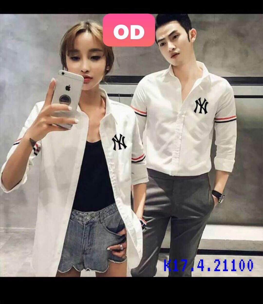 Áo sơ mi nam nữ cao cấp phối chiếc lá sang trọng