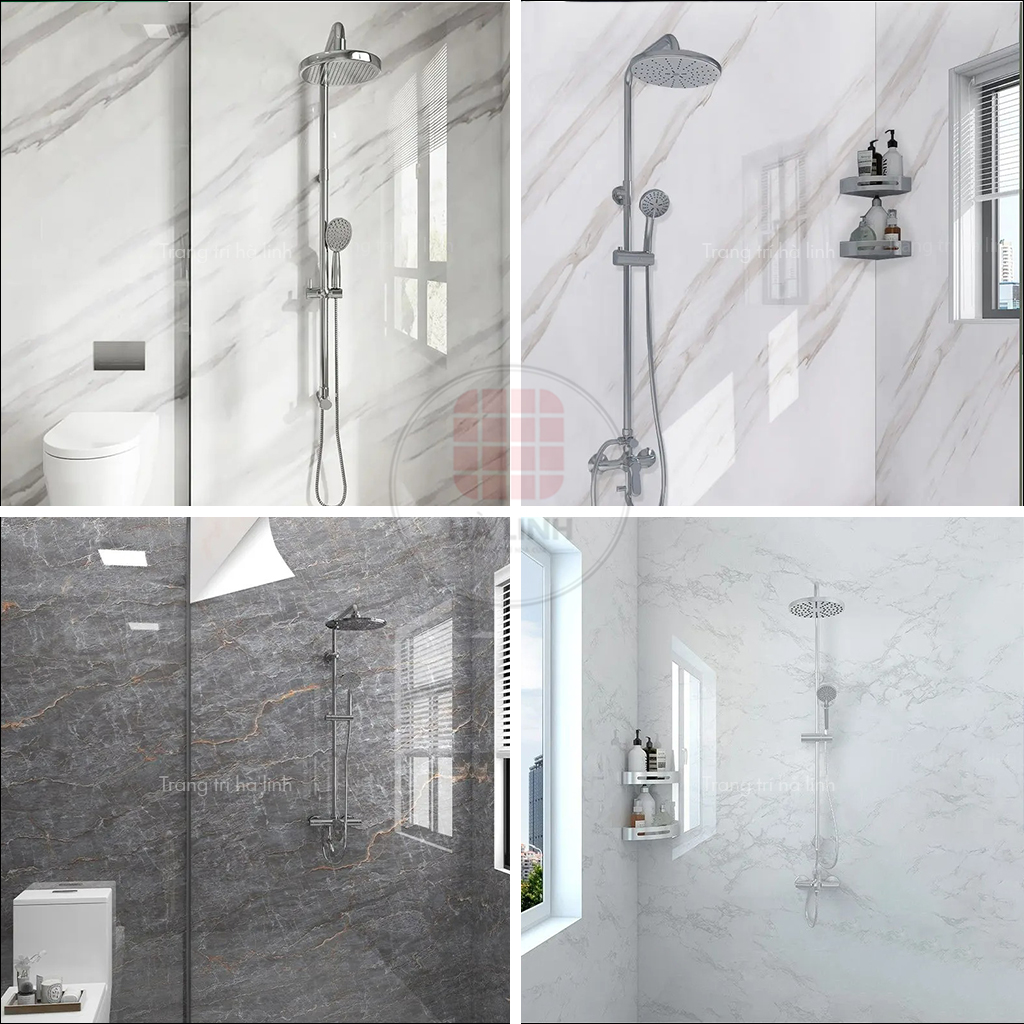 Giấy dán tường vân đá sang trọng dán nhà tắm, decal dán tường giả đá nhiều mẫu chống nước, dầu mỡ 1.2mx0.5m