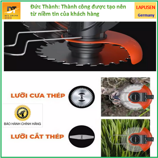 Máy cắt cỏ Pin Lapusen 118V. Nhập khẩu Đức