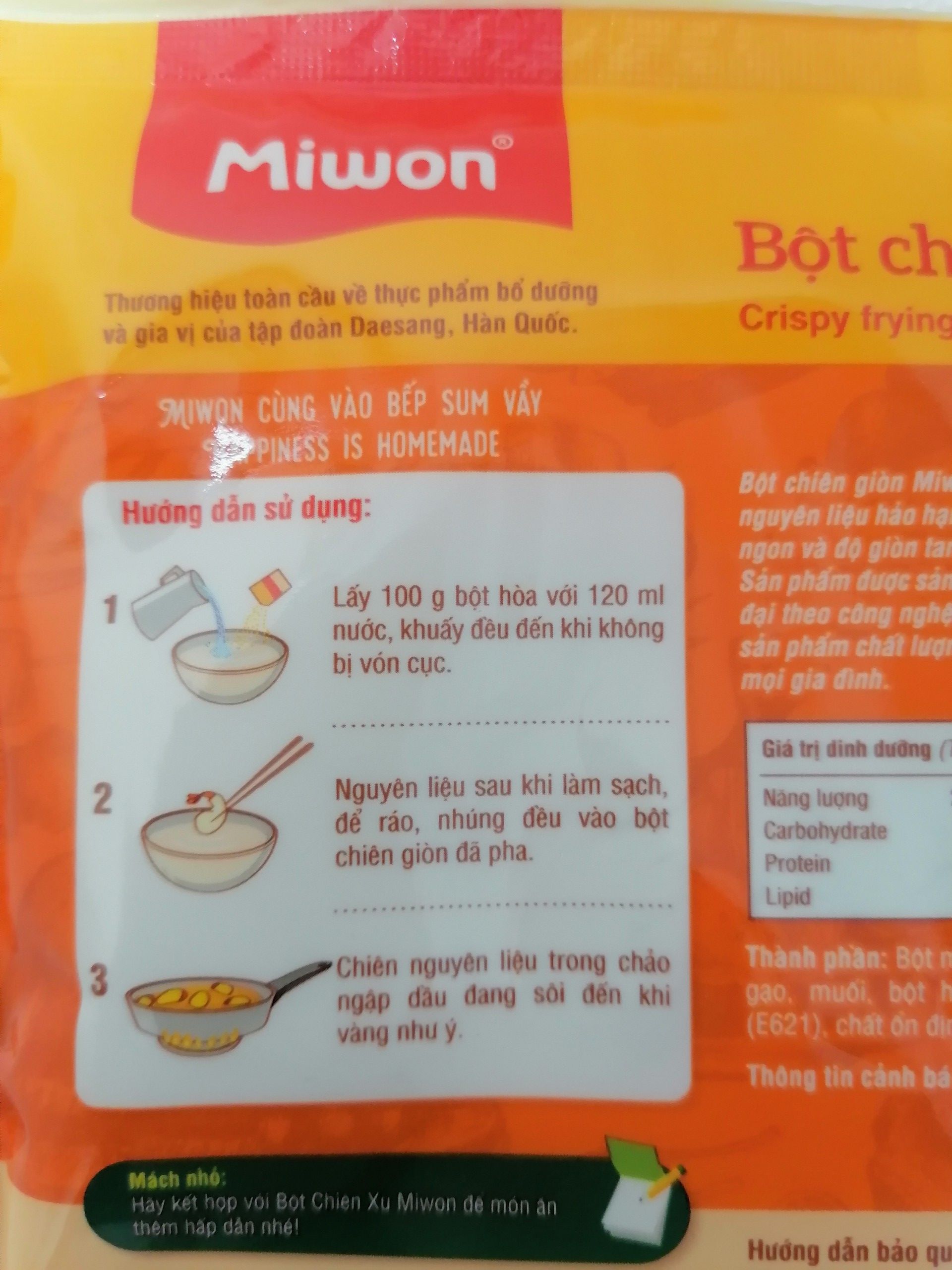 [Túi nhỏ 100g] BỘT CHIÊN GIÒN [VN] MIWON Crispy Frying Mix