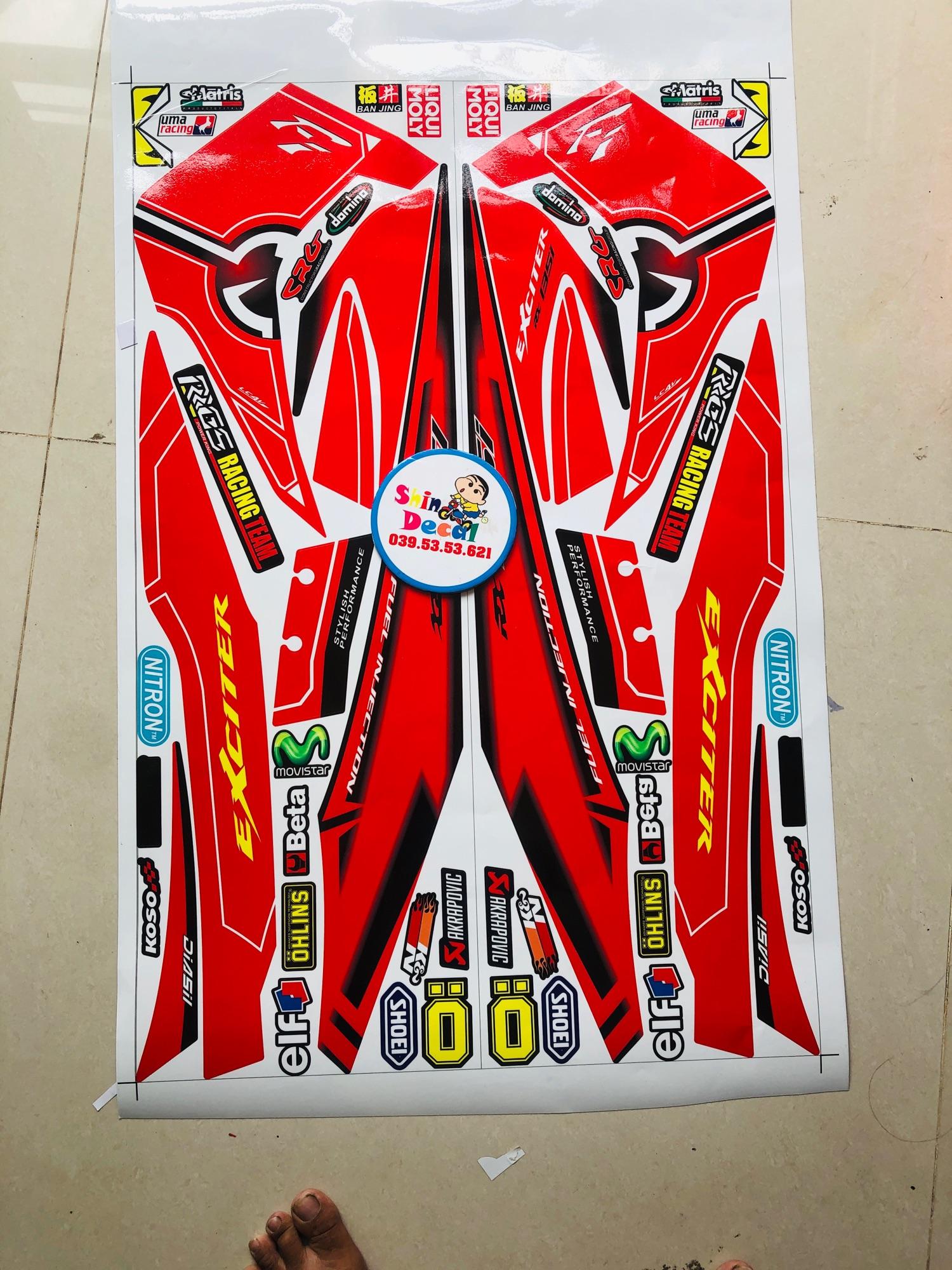 Tem rời exciter 2010 đỏ đen