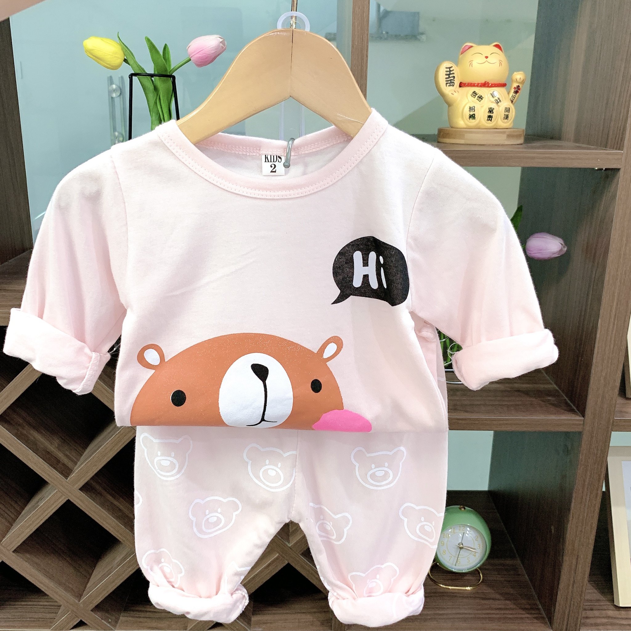Đồ bộ thu đông mặc nhà cho bé gái