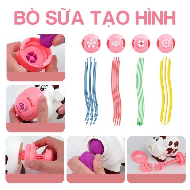 Bộ Đất Nặn Bò Sữa An Toàn cho Bé, Set Đất Nặn làm từ bột mỳ
