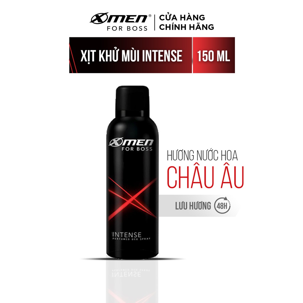 BÁO GIÁ LĂN NGĂN MÙI X-MEN FOR BOSS INTENSE 25ML | Shopee Lazada Sendo Tiki mới nhất 56 Xịt khử mùi X-Men For Boss Intense - Mùi hương trầm đầy nội lực 150ml