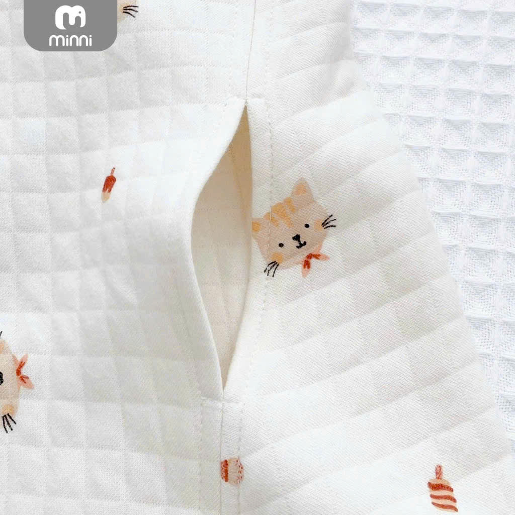 Áo Choàng Trần Bông Minni Có Mũ Đa Năng Cho Bé Size 4-5Y MN0019